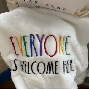 Rae Dunn NWT white plush throw